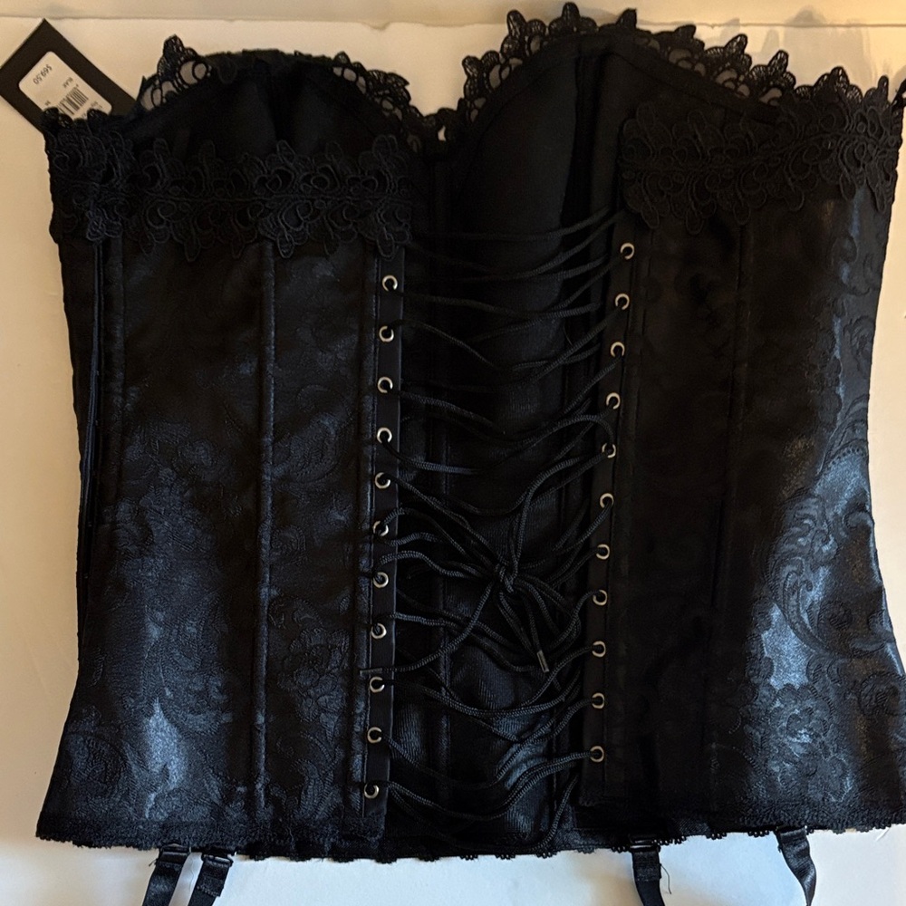Frederick's of Hollywood Black Satin Corset - Picture 4 of 4